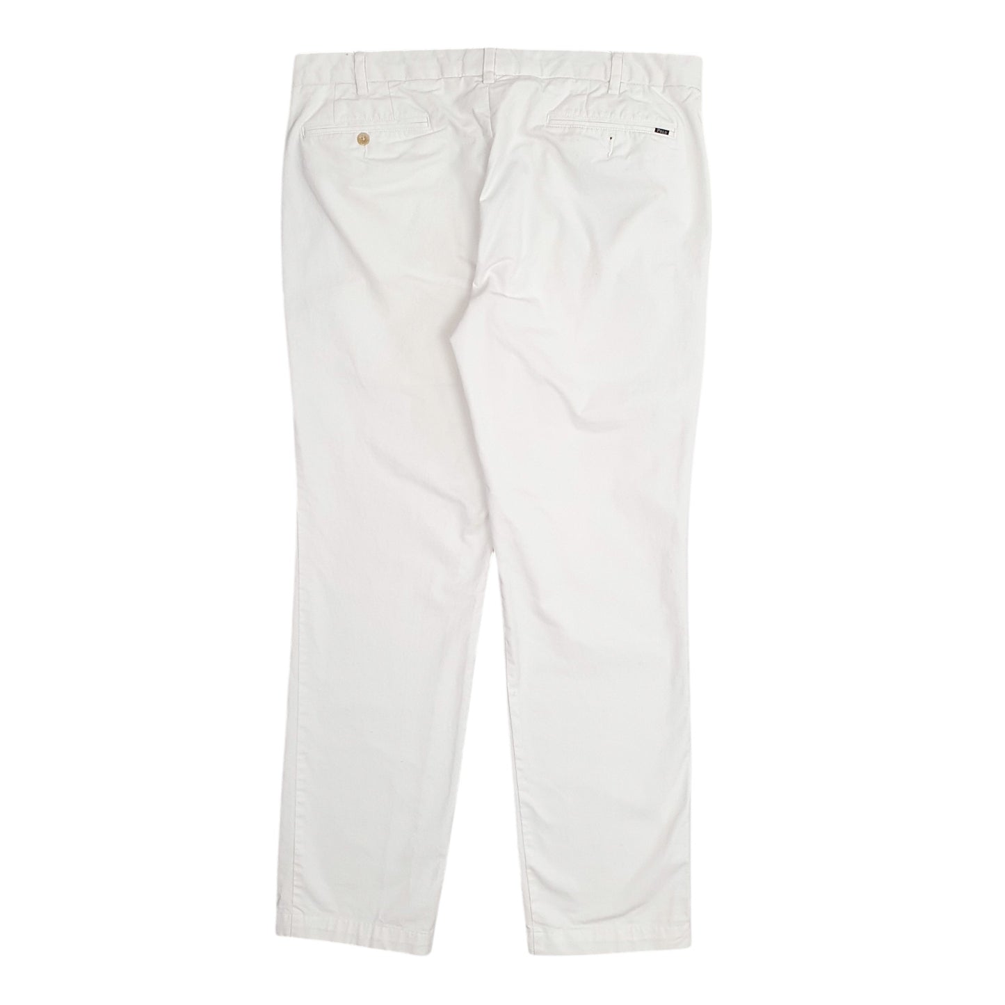 Mens White Polo Ralph Lauren Stretch Custom Fit Chino Trousers