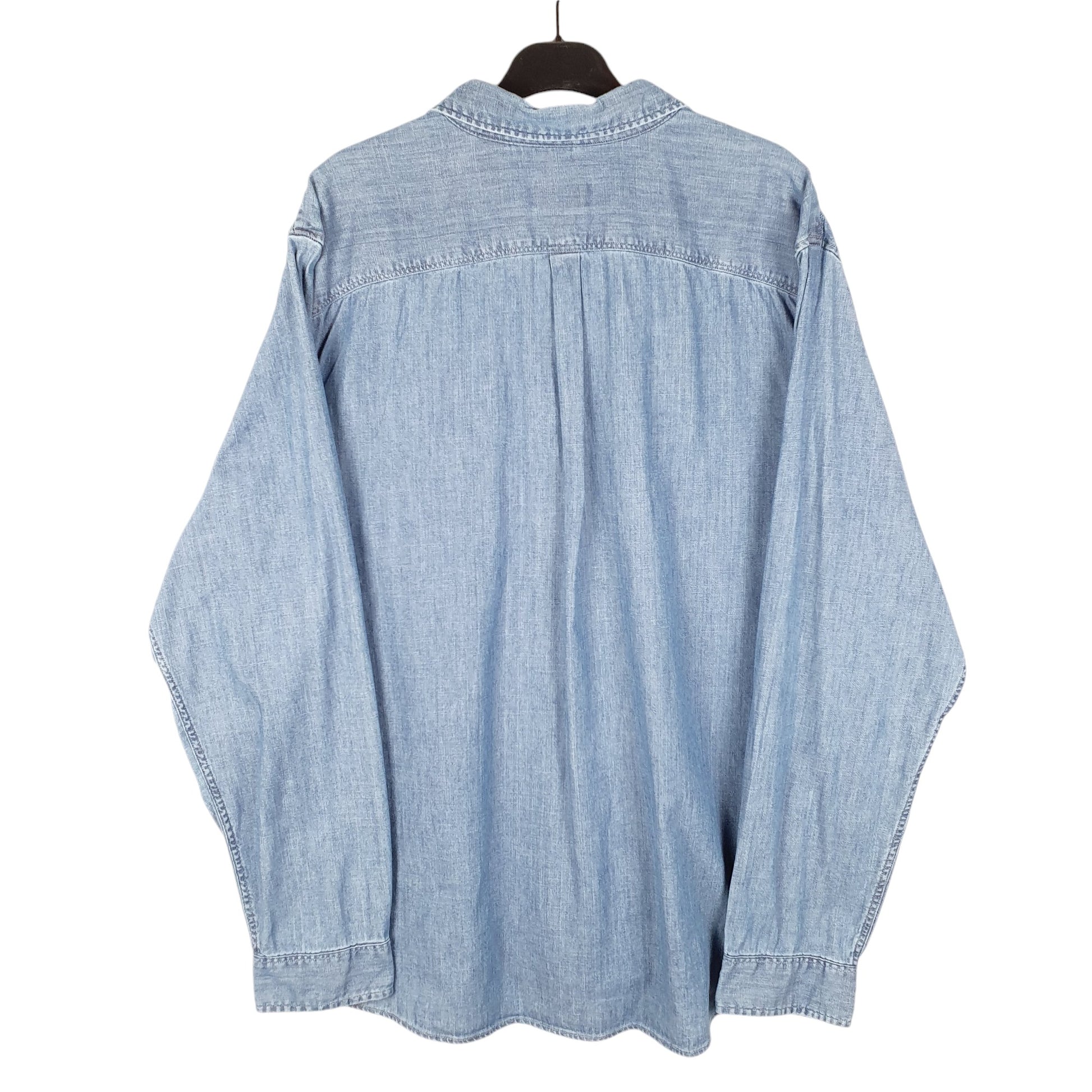 Mens Blue Levis Denim Jeans Chambray Skateboarding Long Sleeve Shirt