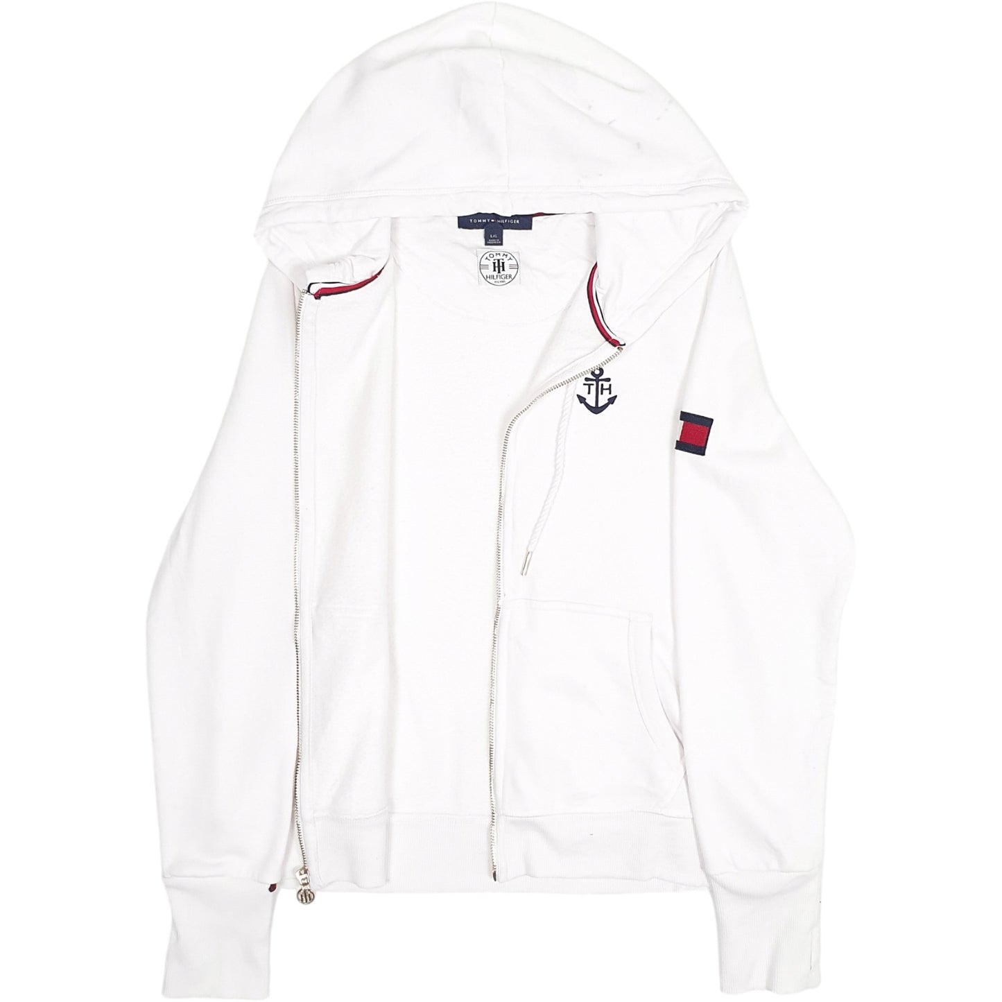 Womens White Tommy Hilfiger  Full Zip Jumper