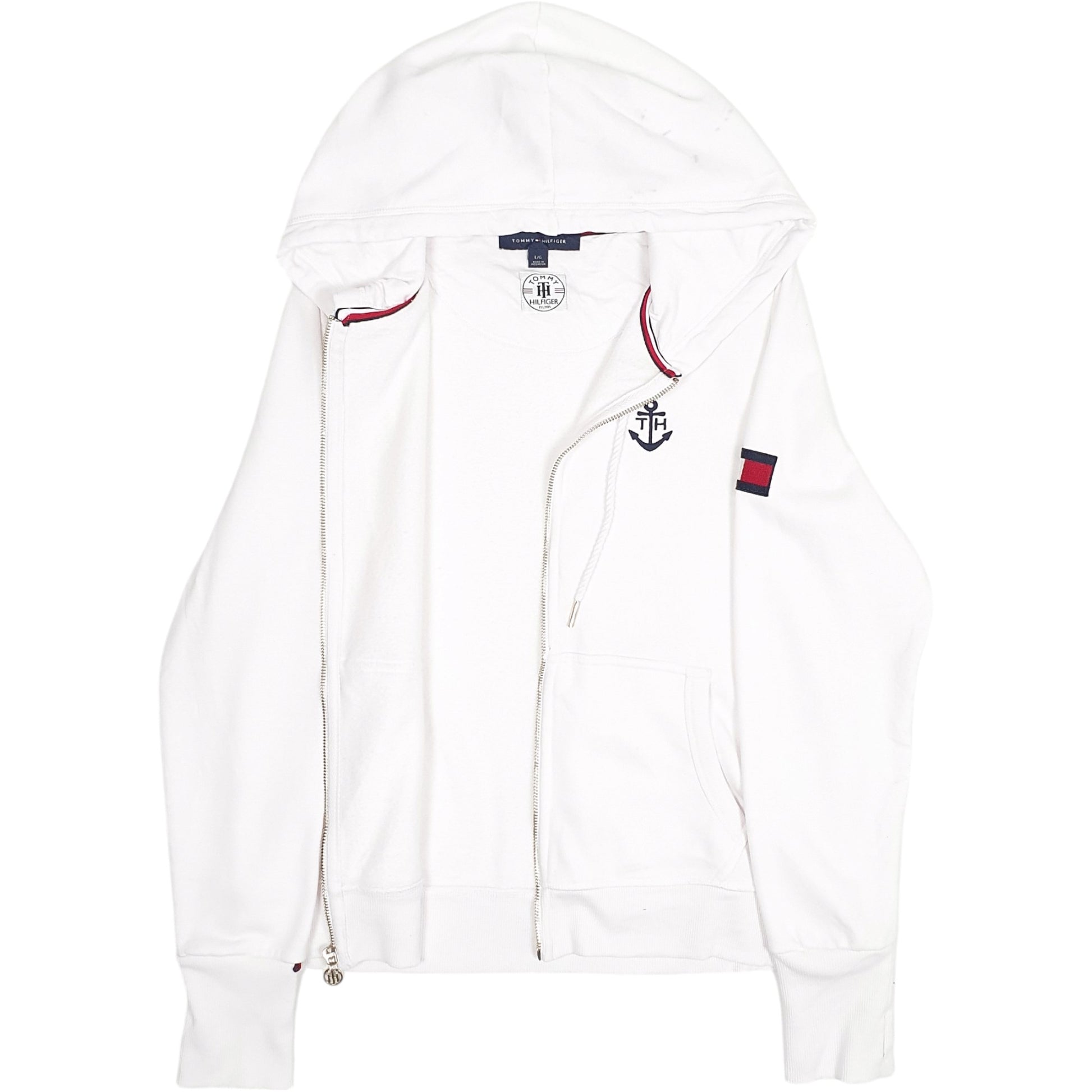 Womens White Tommy Hilfiger  Full Zip Jumper