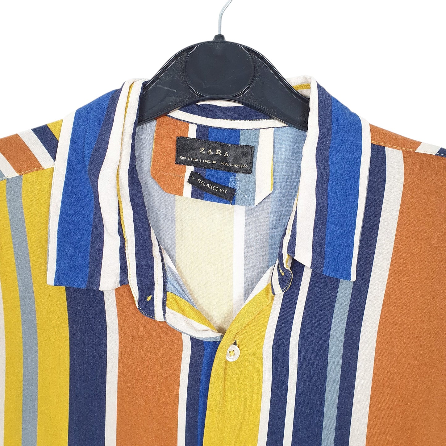 Mens Blue Zara Relaxed Short Sleeve Shirt