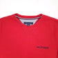 Mens Red Tommy Hilfiger Spellout Crewneck Jumper