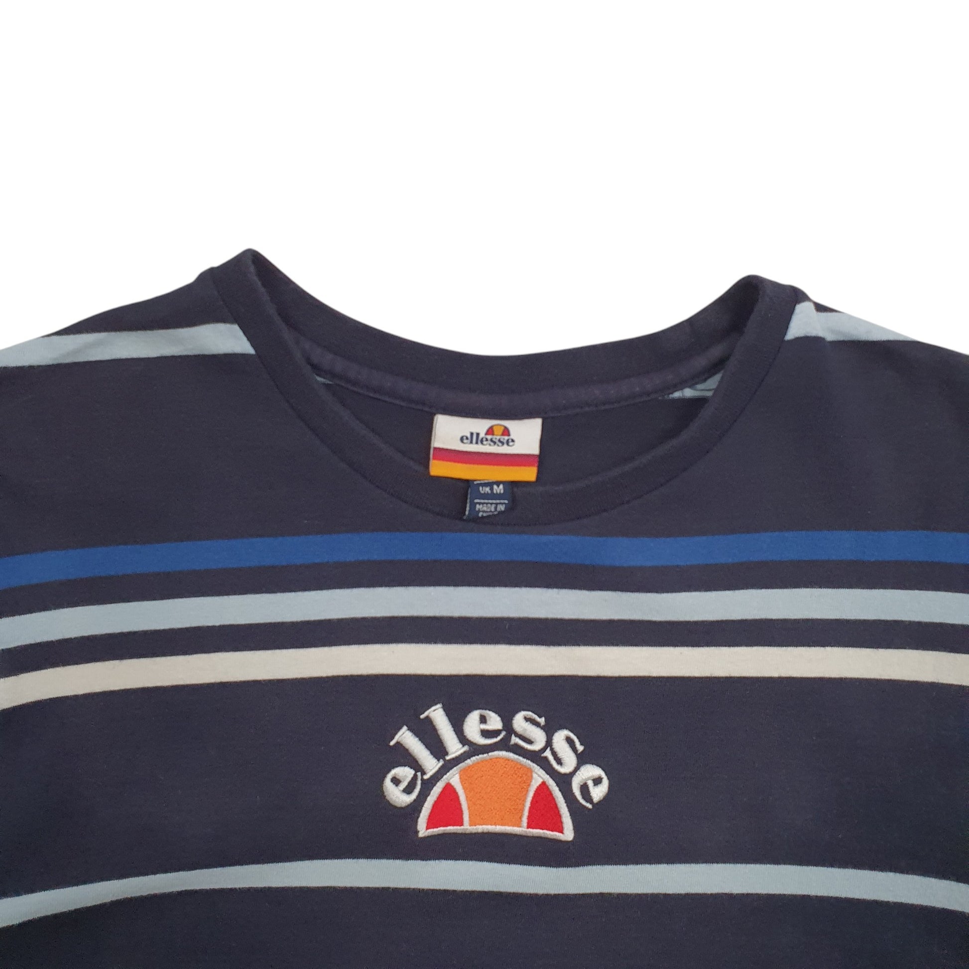 Mens Navy Ellesse Stripes Short Sleeve T Shirt