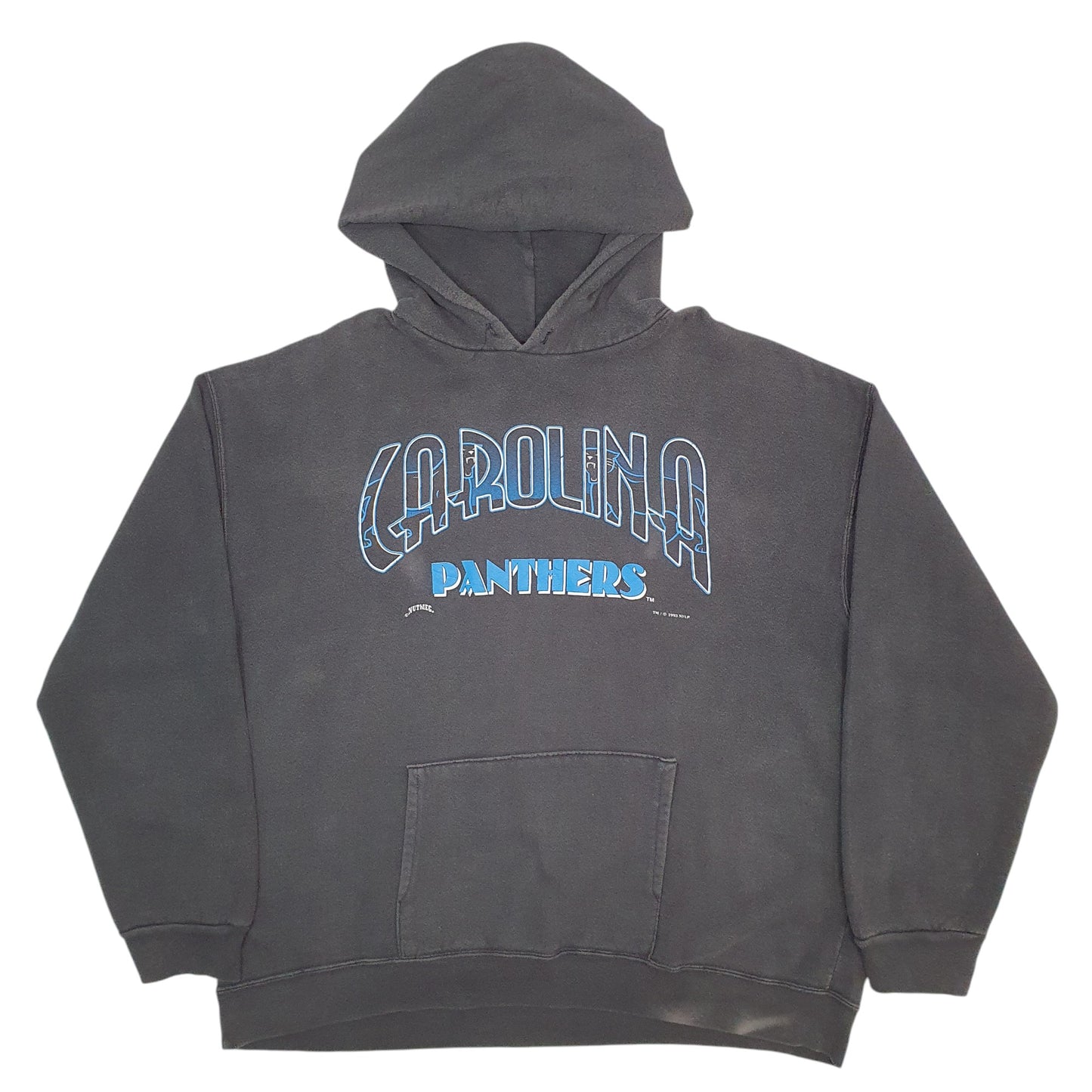 Mens Black Nutmeg Mills Carolina Panthers 90's Made In USA Crewneck Jumper