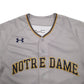 Mens Grey Under Armour MLB Baseball Jersey Notre Dame Short Sleeve T Shirt