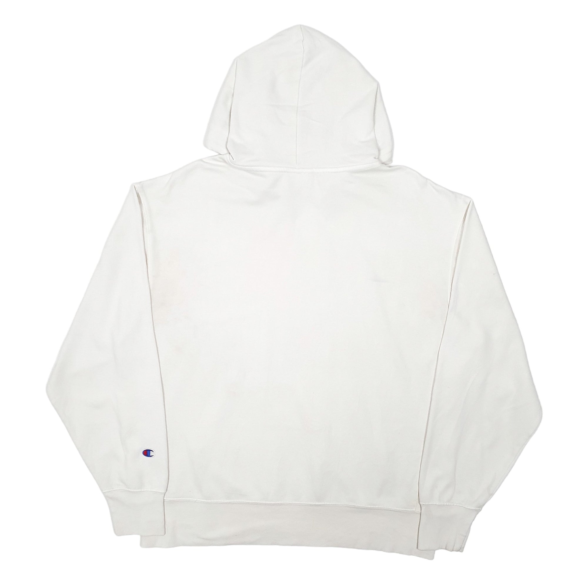 Mens Cream Champion Athletics Hoodie Jumper