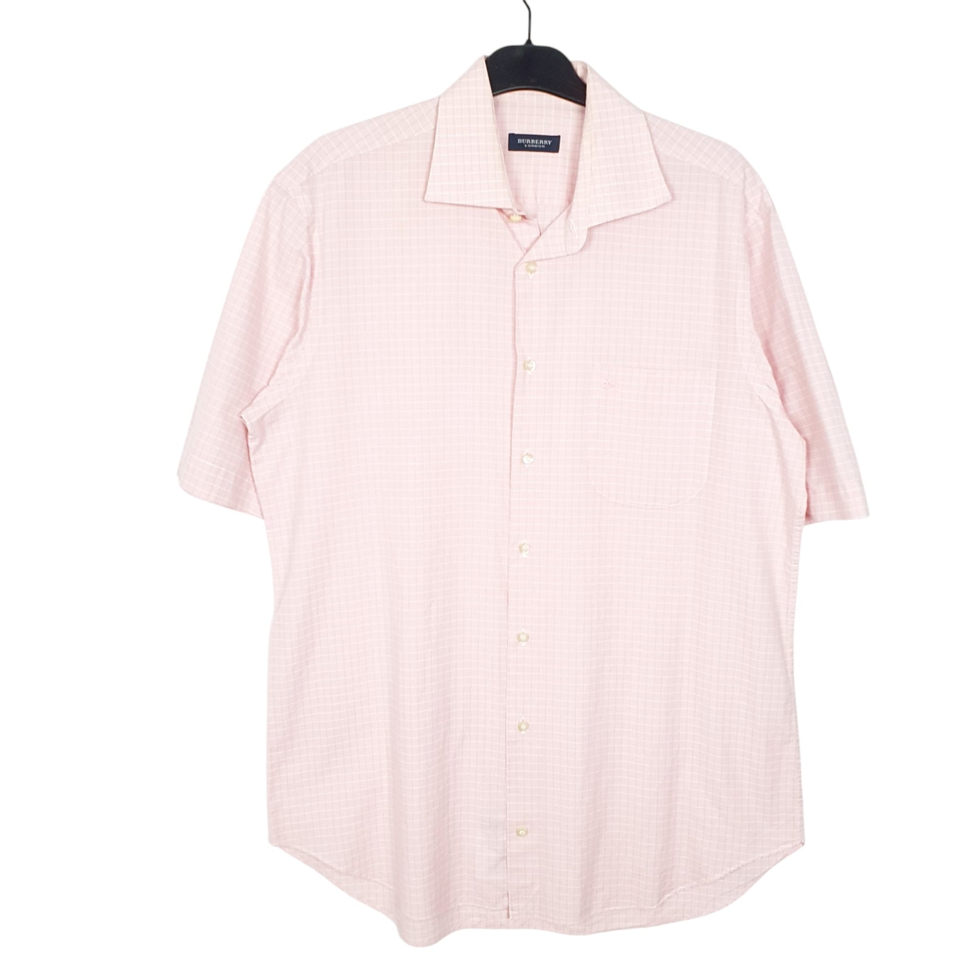 Mens Pink Burberry London Short Sleeve Shirt