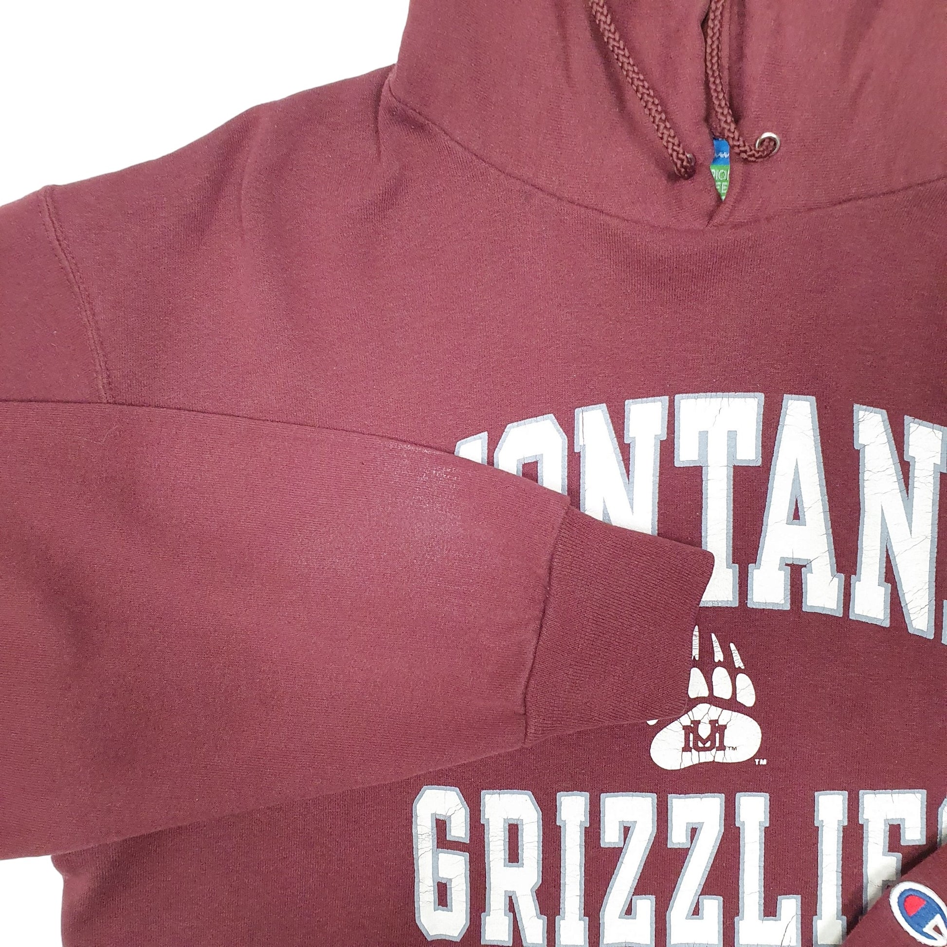Mens Burgundy Champion Montana University Grizzlies USA Hoodie Jumper