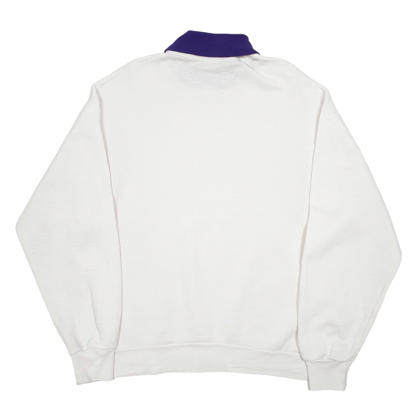 Womens White Gopher Sport Vintage Roll Neck Flowers Birds 90s Made In USA Crewneck Jumper