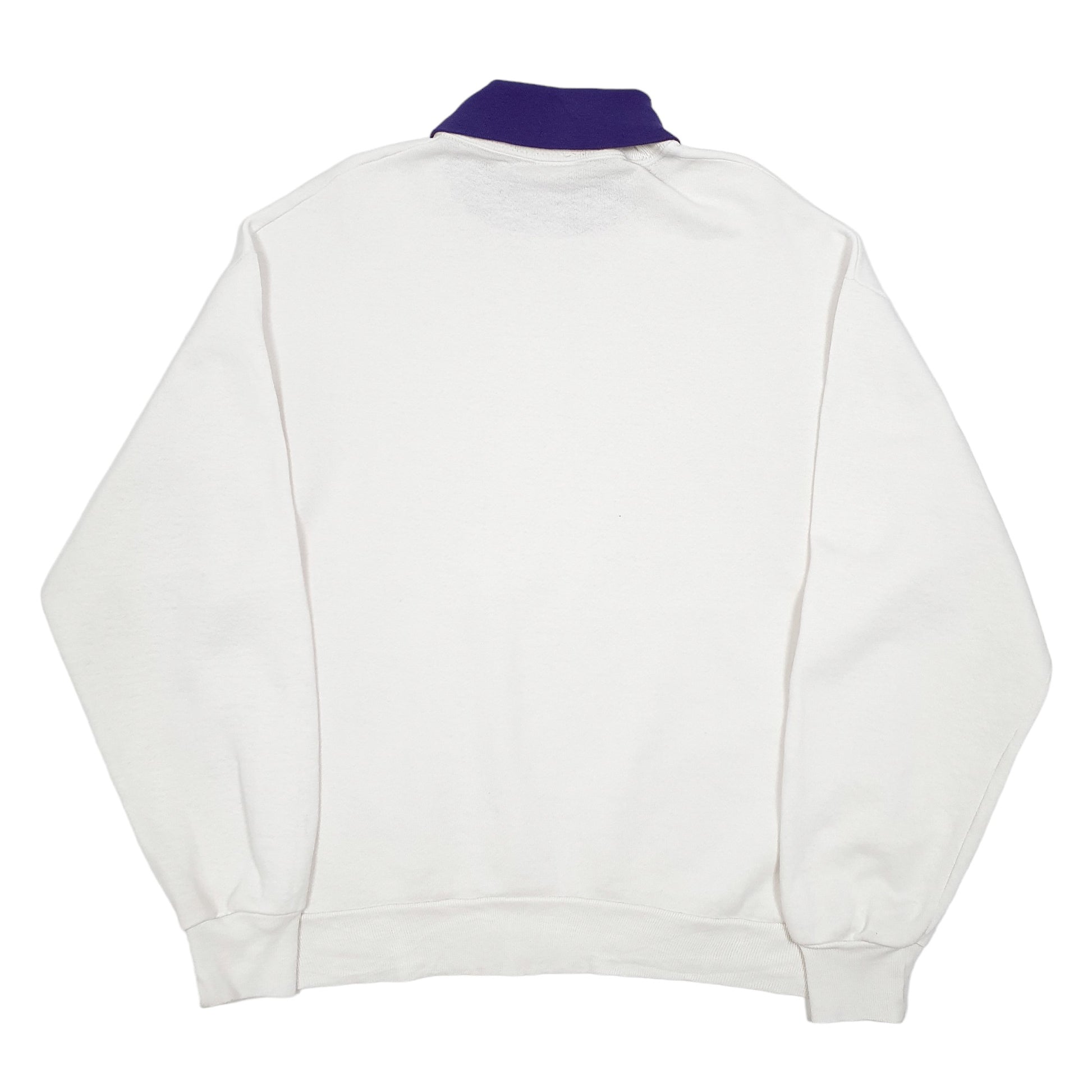 Womens White Gopher Sport Vintage Roll Neck Flowers Birds 90s Made In USA Crewneck Jumper