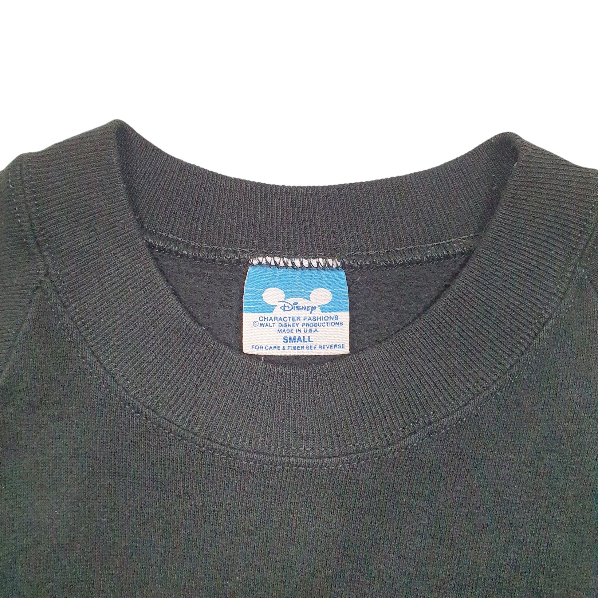 Womens Black Disney Vintage Made In USA Raglan Mickey Mouse Crewneck Jumper