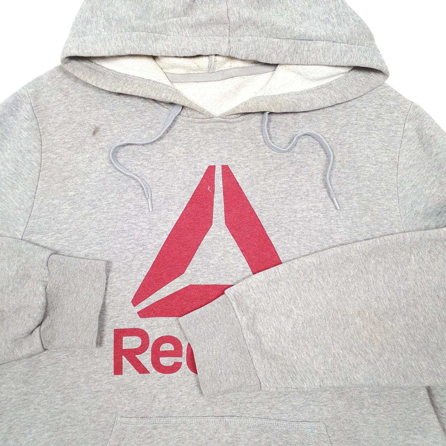 Womens Grey Reebok Spellout Hoodie Jumper