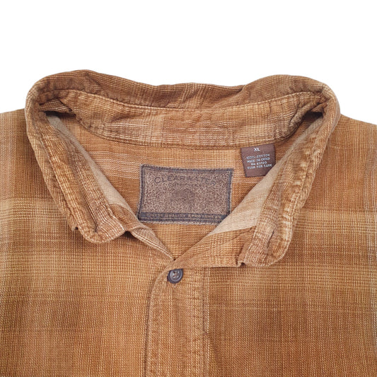 Mens Brown Clearwater Corduroy Overshirt Shacket Long Sleeve Shirt