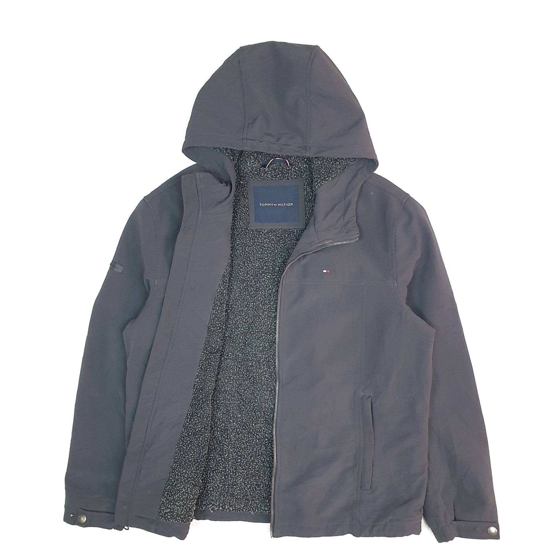 Mens Tommy Hilfiger Windbreaker Fleece Lined Quarter Zip M – Bundl