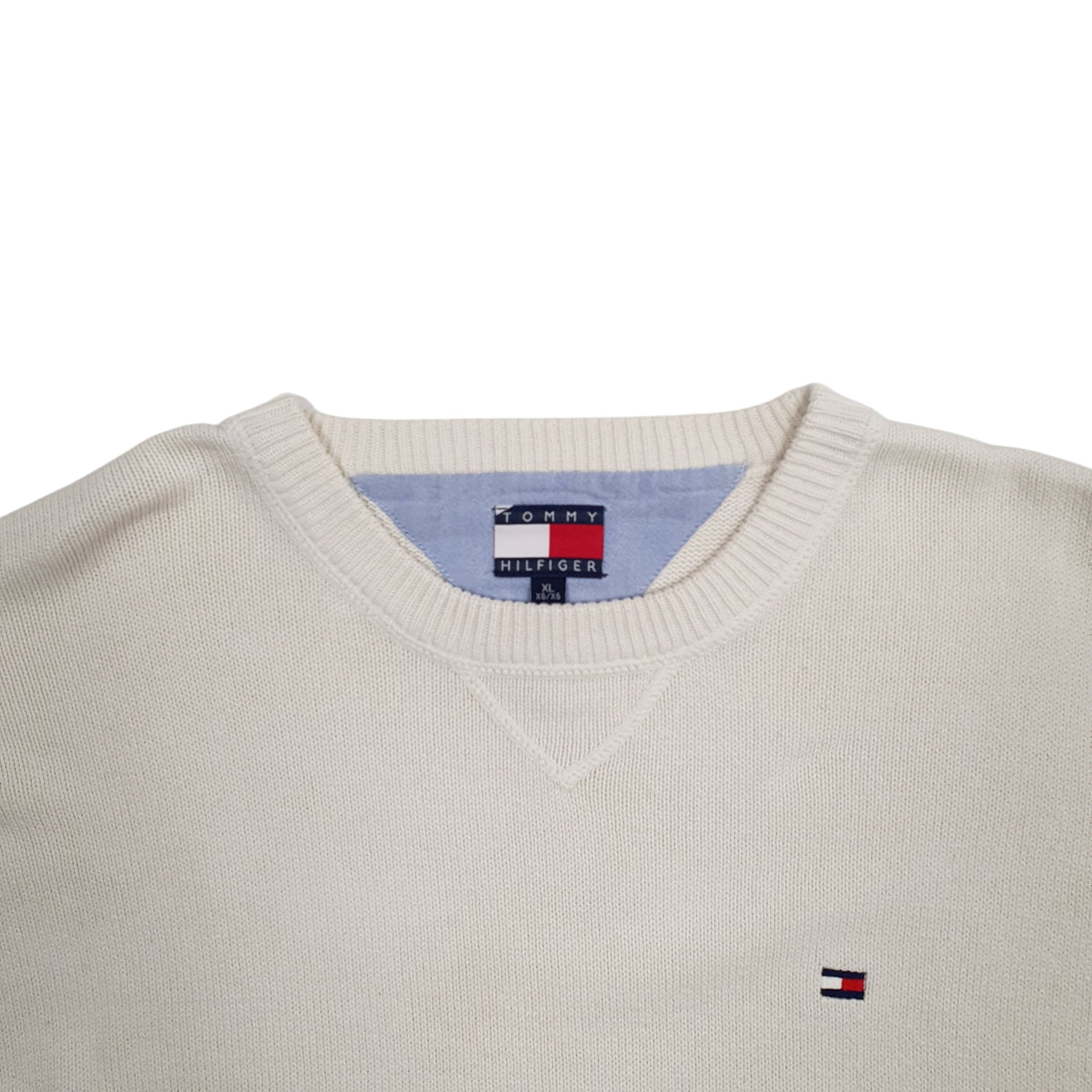 Mens Cream Tommy Hilfiger Knit Crewneck Jumper