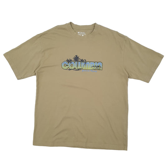 Mens Khaki Columbia Sportswear  Short Sleeve T Shirt