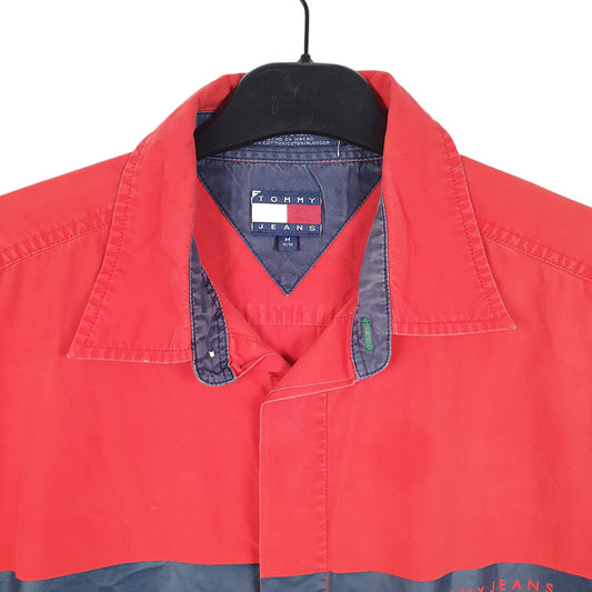 Mens Red Tommy Hilfiger Jeans Short Sleeve Shirt