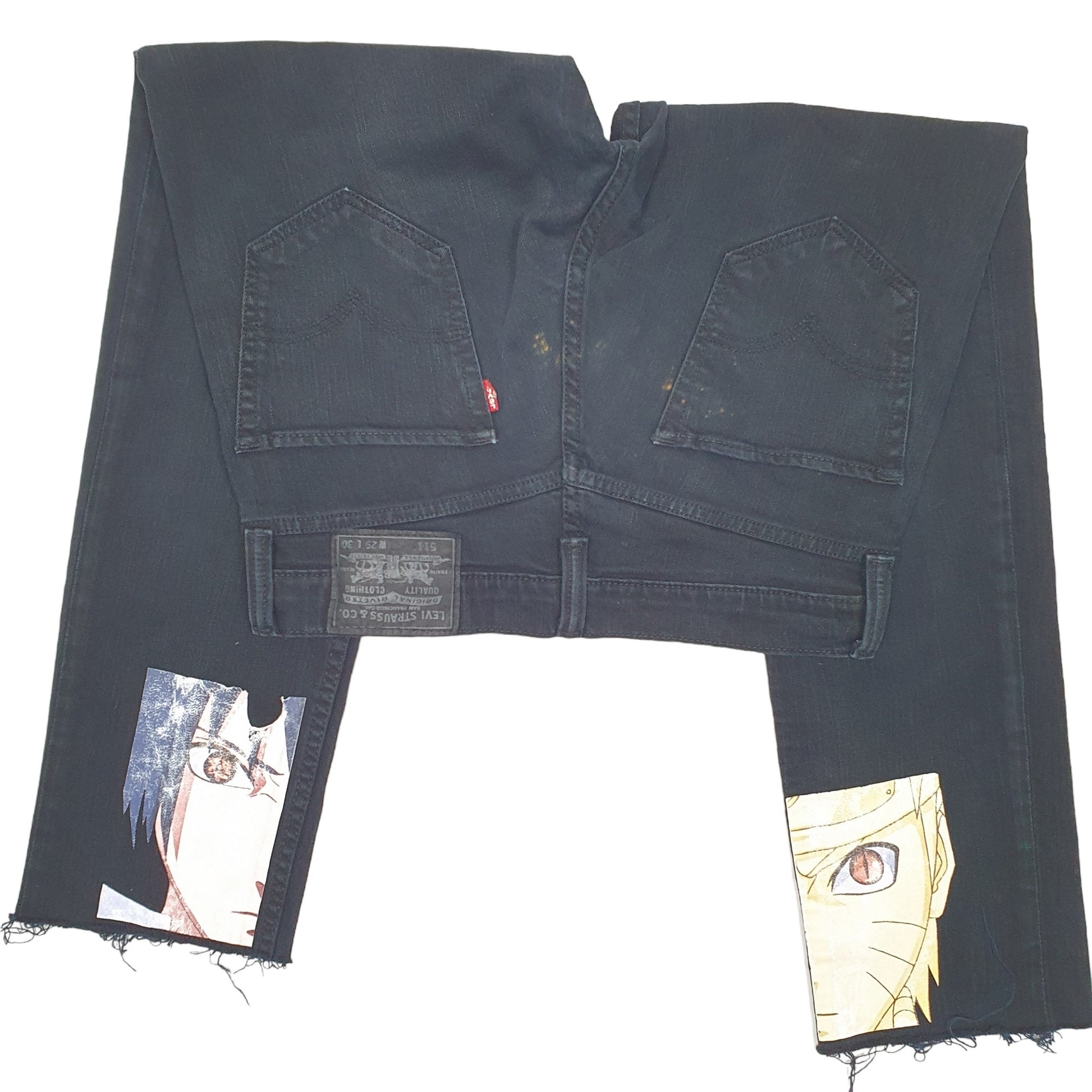 Mens Black Levis Stretch Manga Characters Cut Offs 511 JeansW30 L27