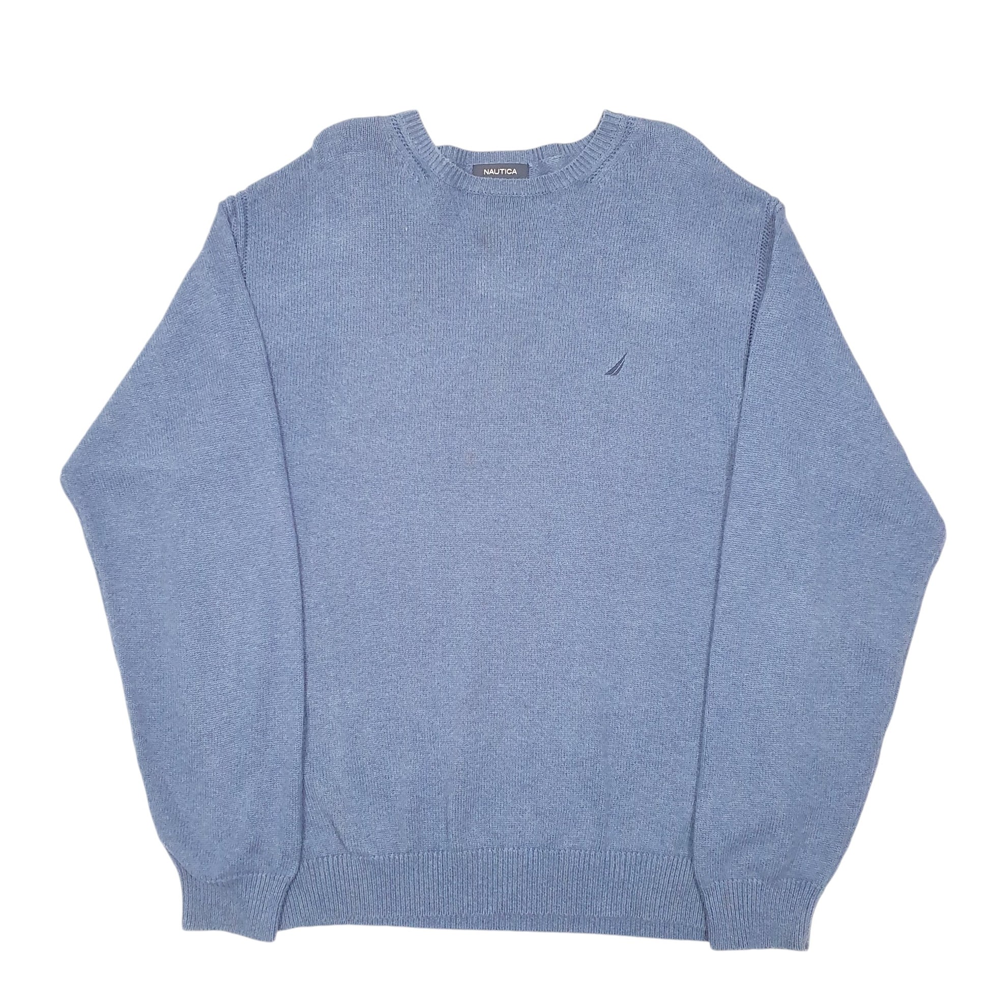 Mens Blue Nautica Knit Crewneck Jumper