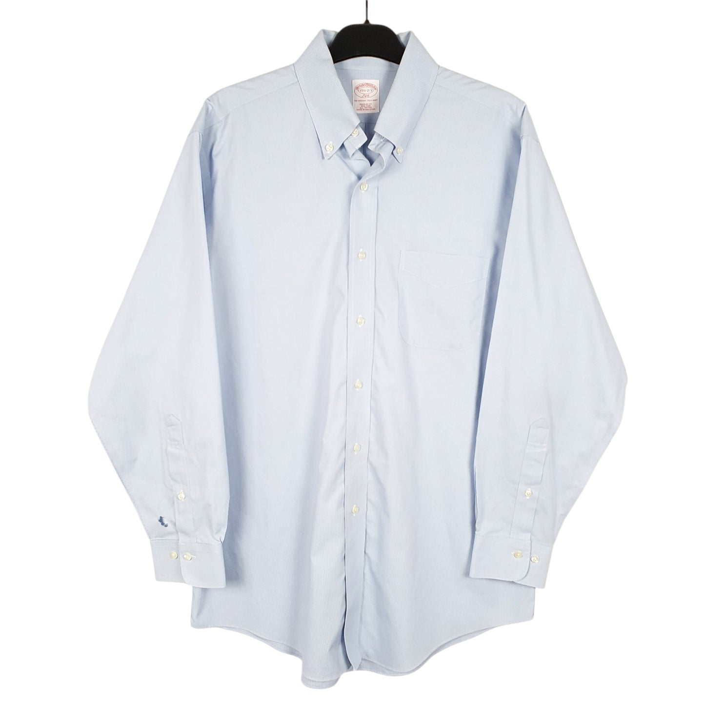 Mens Blue Brooks Brothers Houndstooth Long Sleeve Shirt
