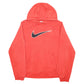 Mens Red Nike Big Swoosh Hoodie Jumper