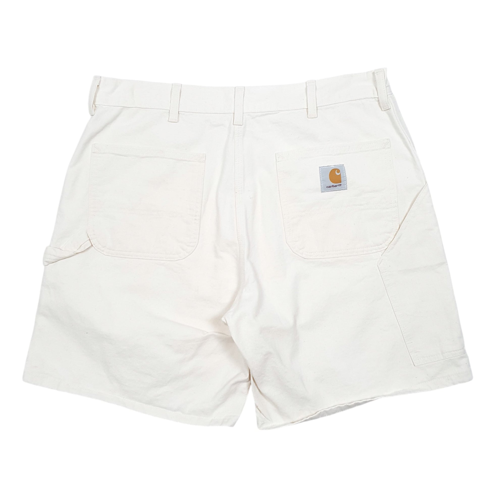 Mens Cream Carhartt Workwear Painter Union Made In USA Carpenter Shorts