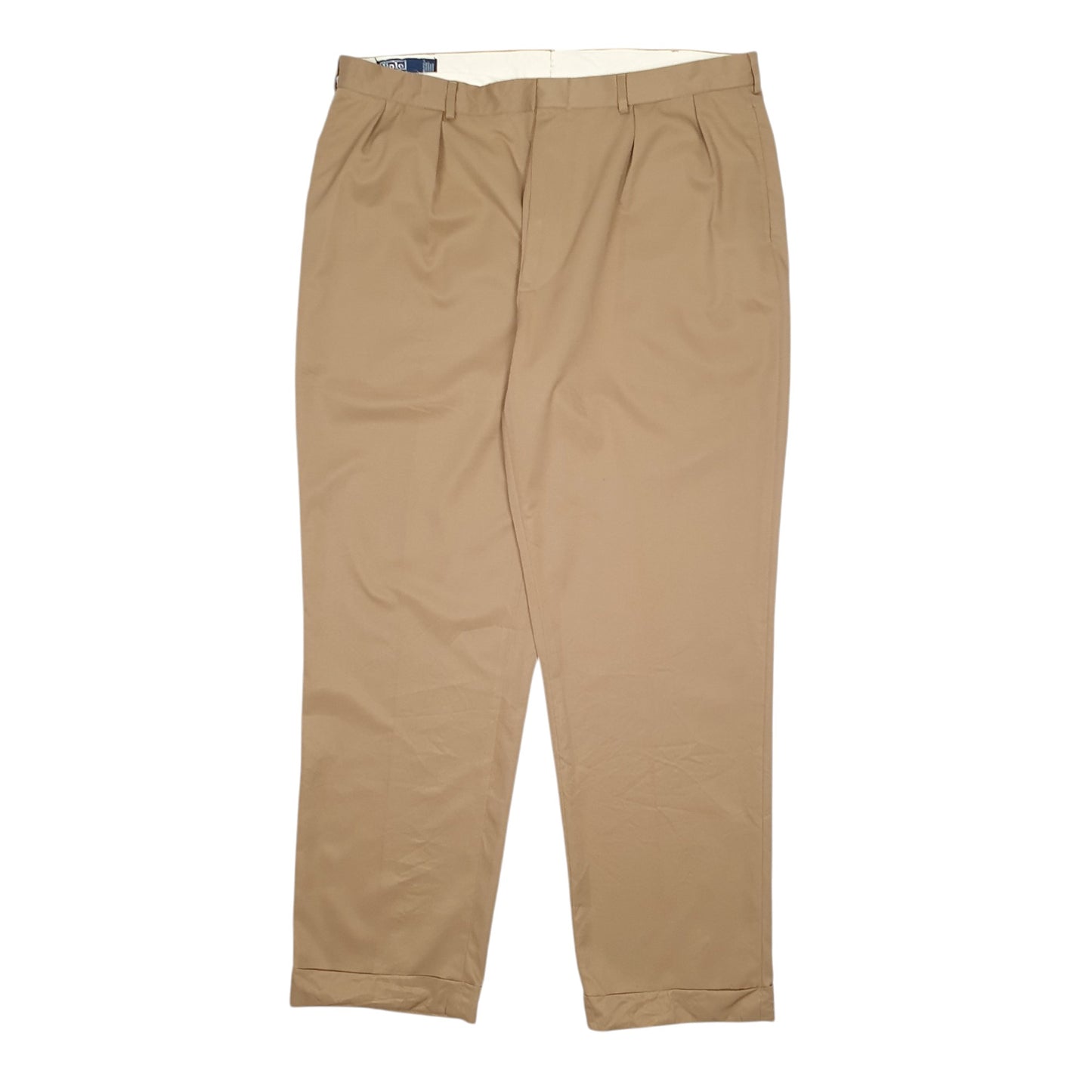 Mens Beige Polo Ralph Lauren Double Pleated Chino Trousers