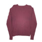 Mens Burgundy L.L.Bean Knit Cable Crewneck Jumper