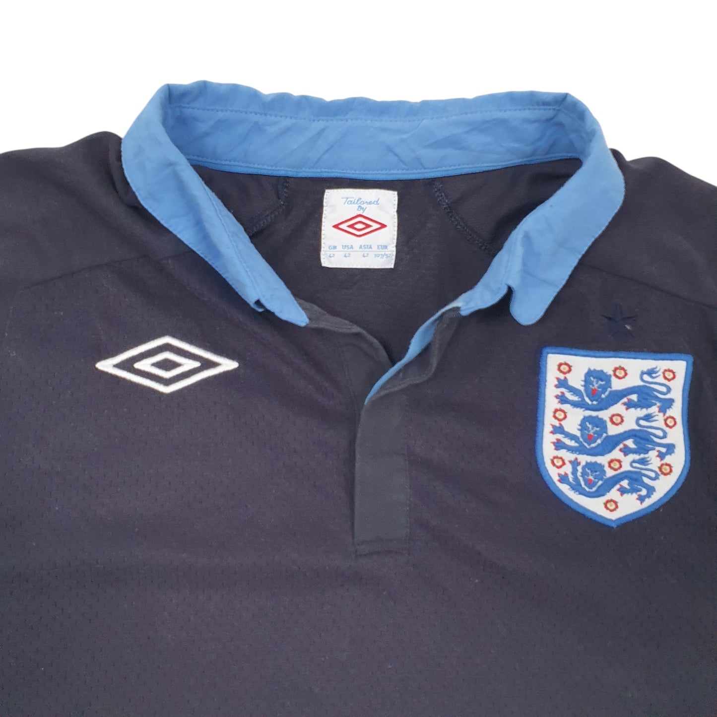 Mens Black Umbro England Euro 2012 Away Short Sleeve T Shirt
