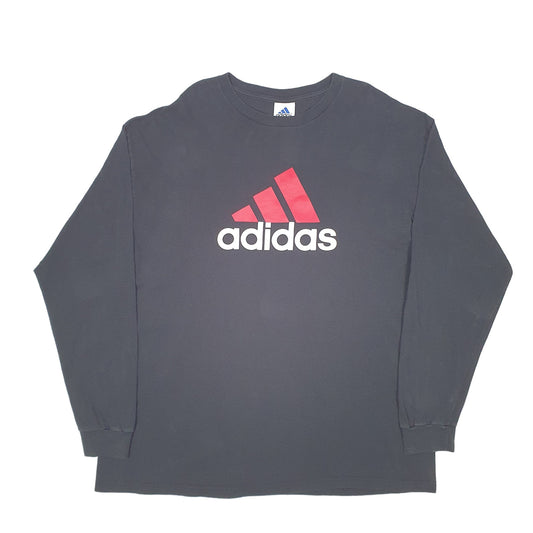Mens Black Adidas  Long Sleeve T Shirt