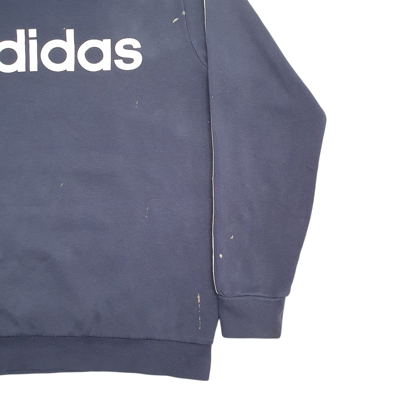 Mens Navy Adidas Spellout Crewneck Jumper