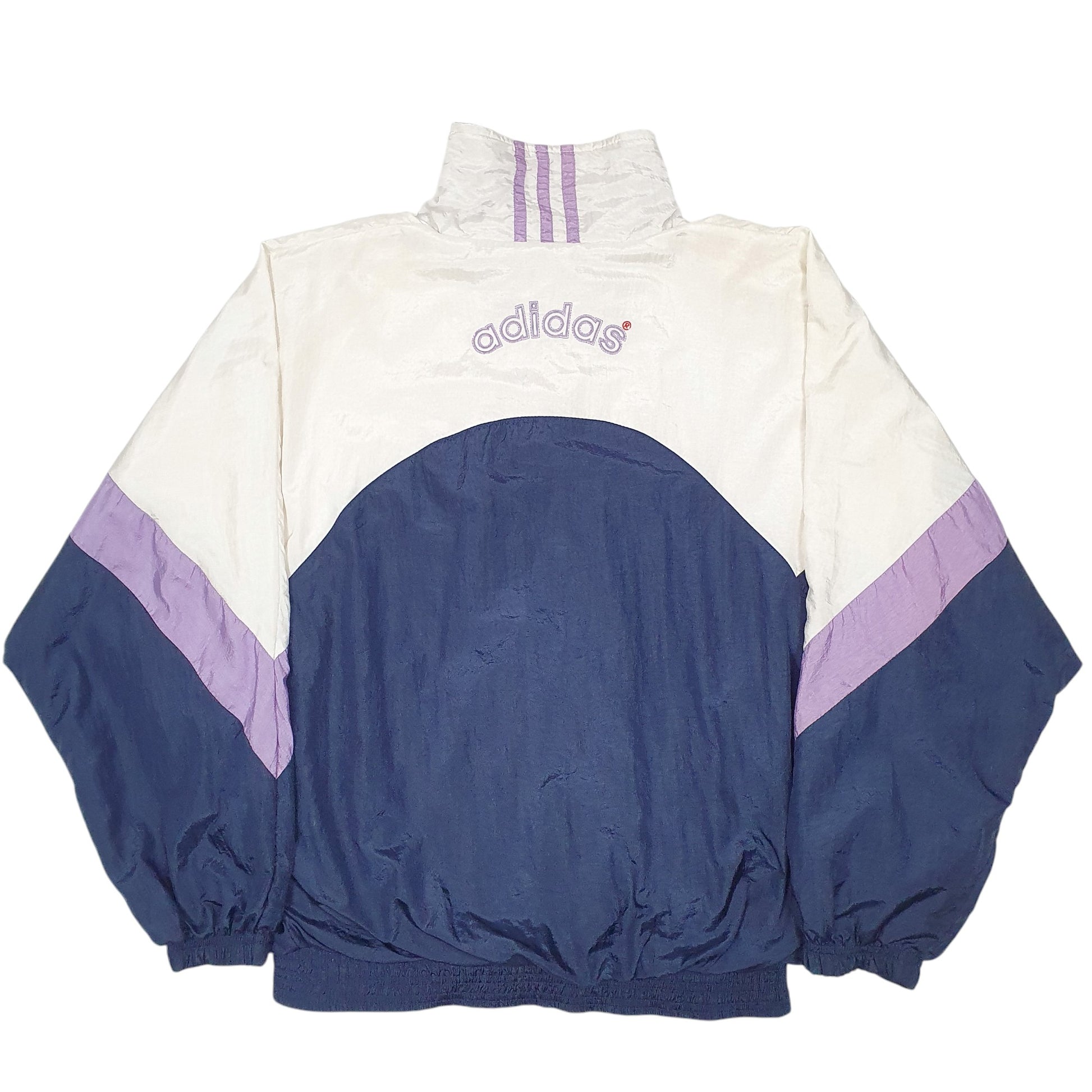 Womens Navy Adidas Vintage 80s 90s Shell Suit Track Top  Coat