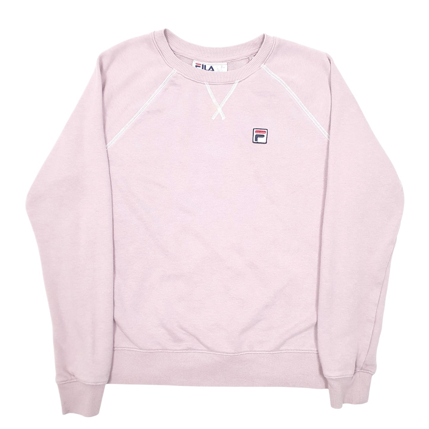 Womens Pink Fila Raglan Crewneck Jumper