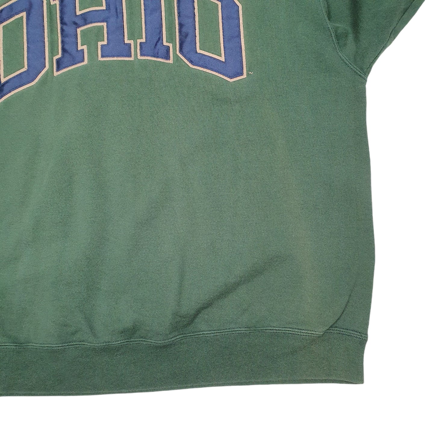 Mens Green Champion Ohio Spellout Crewneck Jumper