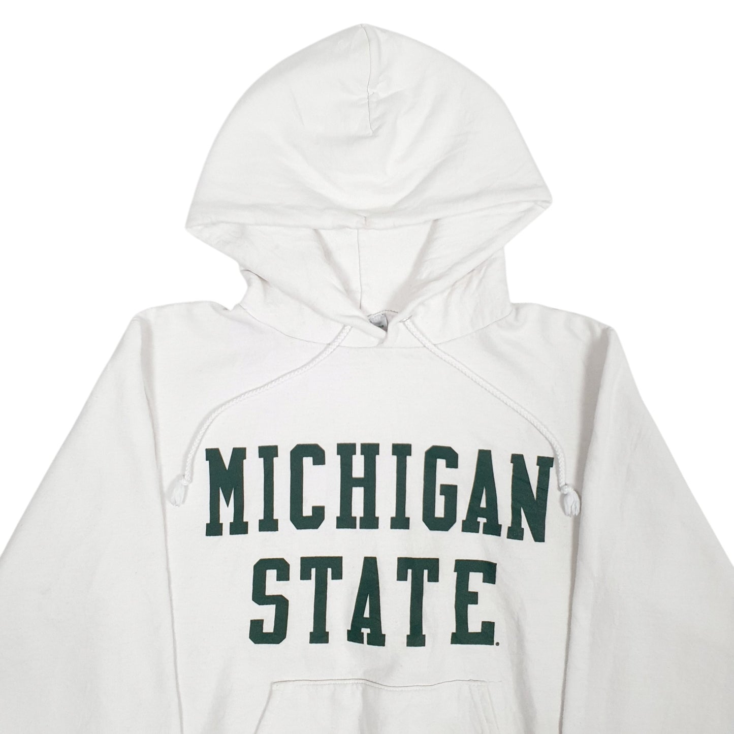 Mens White Champion Michigan State Hoodie Jumper