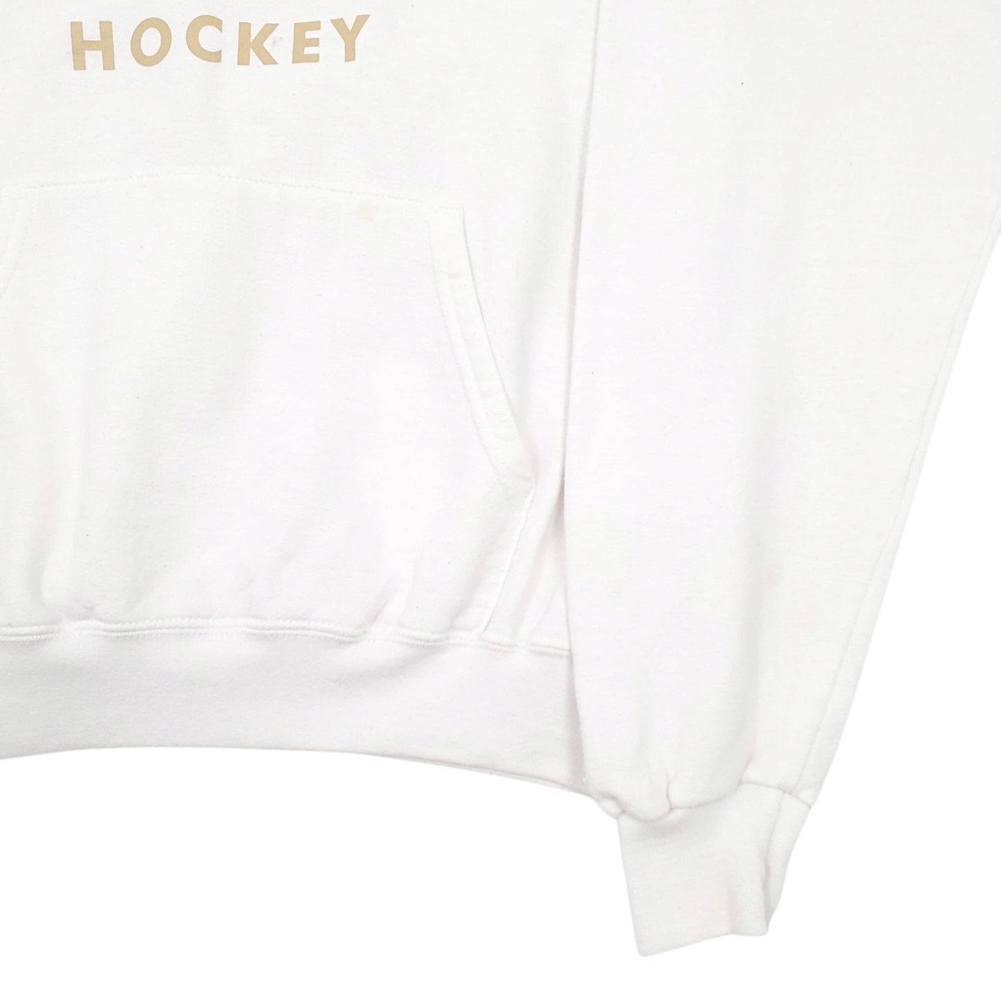 Mens White Champion Hockey Hoodie Jumper