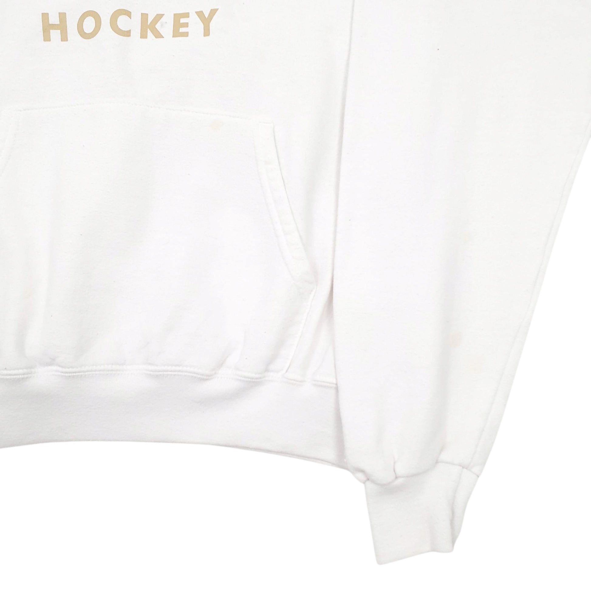 Mens White Champion Hockey Hoodie Jumper