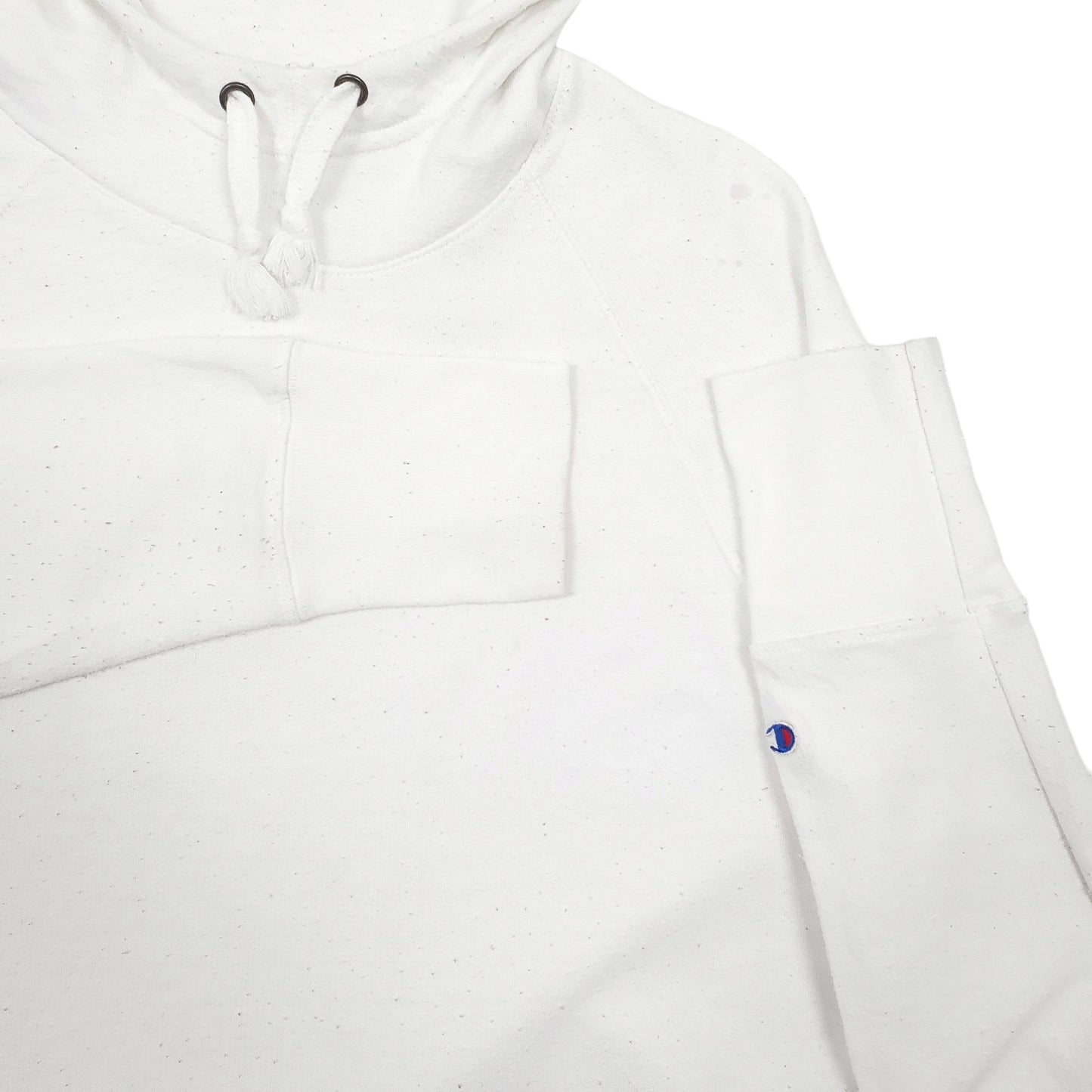 Mens White Champion Spellout Hoodie Jumper