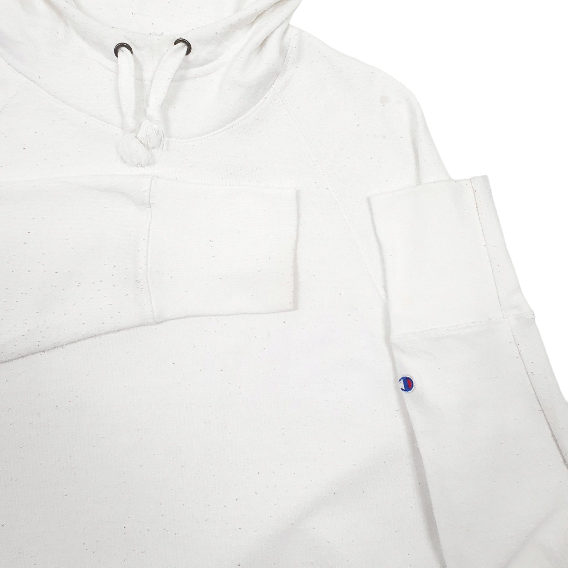Mens White Champion Spellout Hoodie Jumper