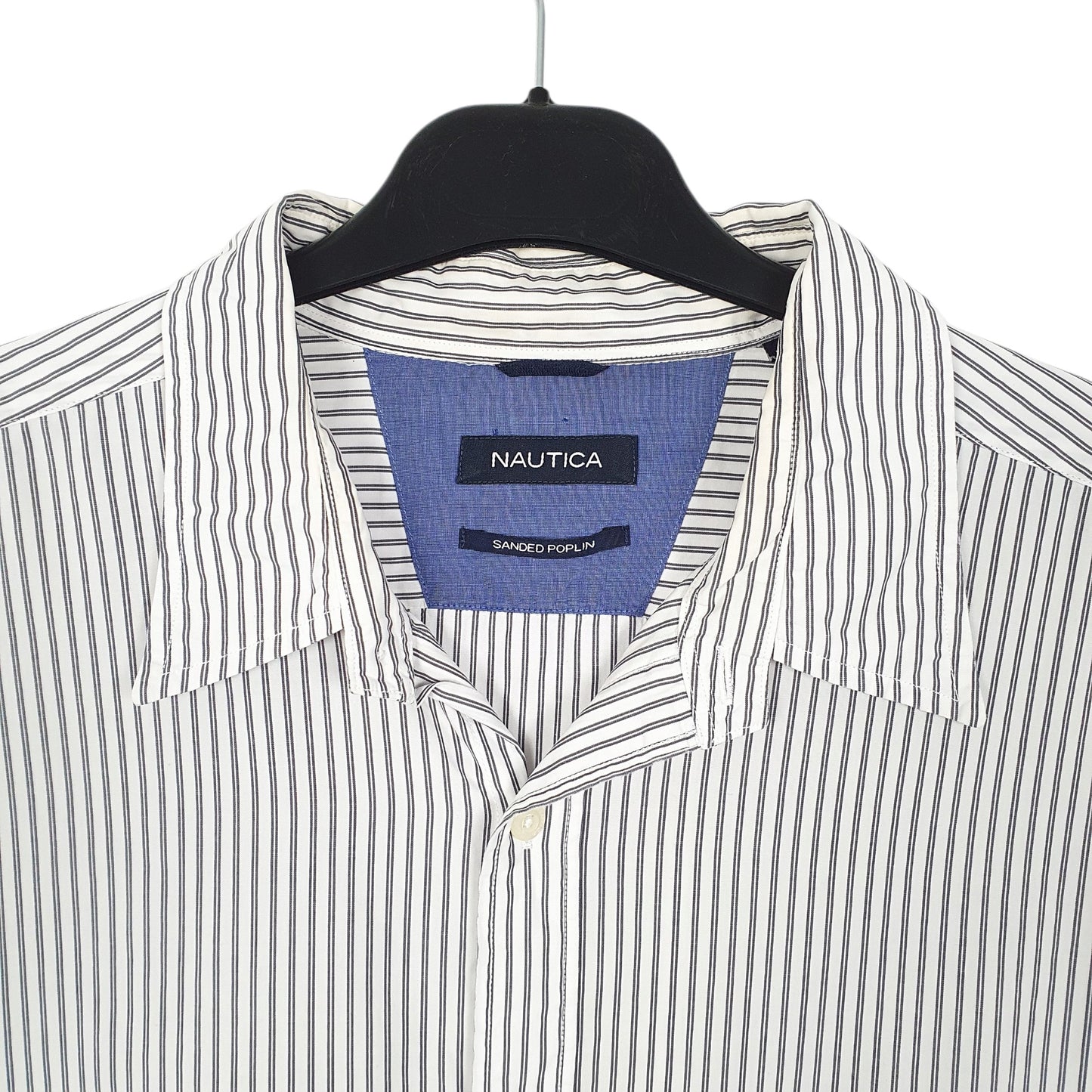 Mens White Nautica Sanded Poplin Short Sleeve Shirt