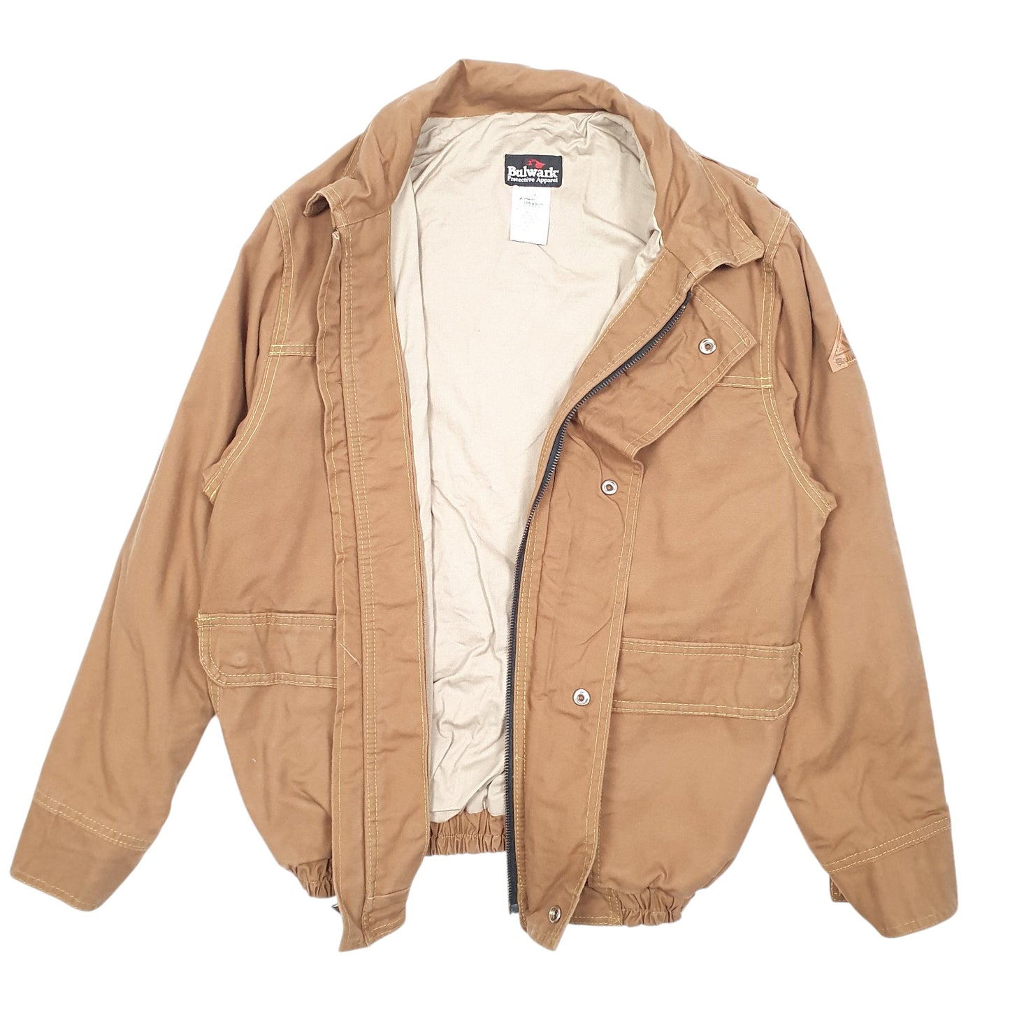 Mens Tan Bulwark Bomber Flame Resistant  Coat