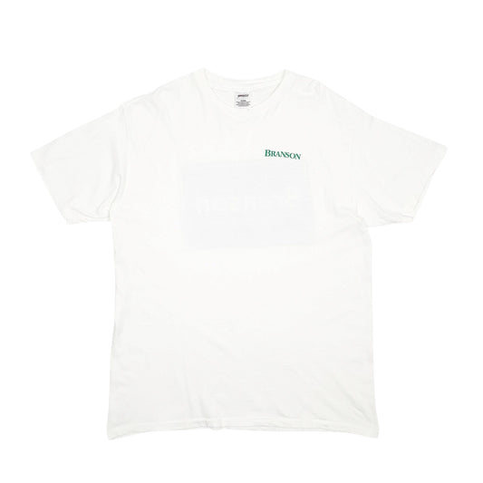 Mens White Genesis Single Stitch Vintage 90s Short Sleeve T Shirt