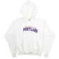 Mens White Champion University Of Portland Spellout Hoodie Jumper