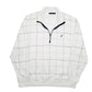 Mens White Nautica Grid Quarter Zip Jumper