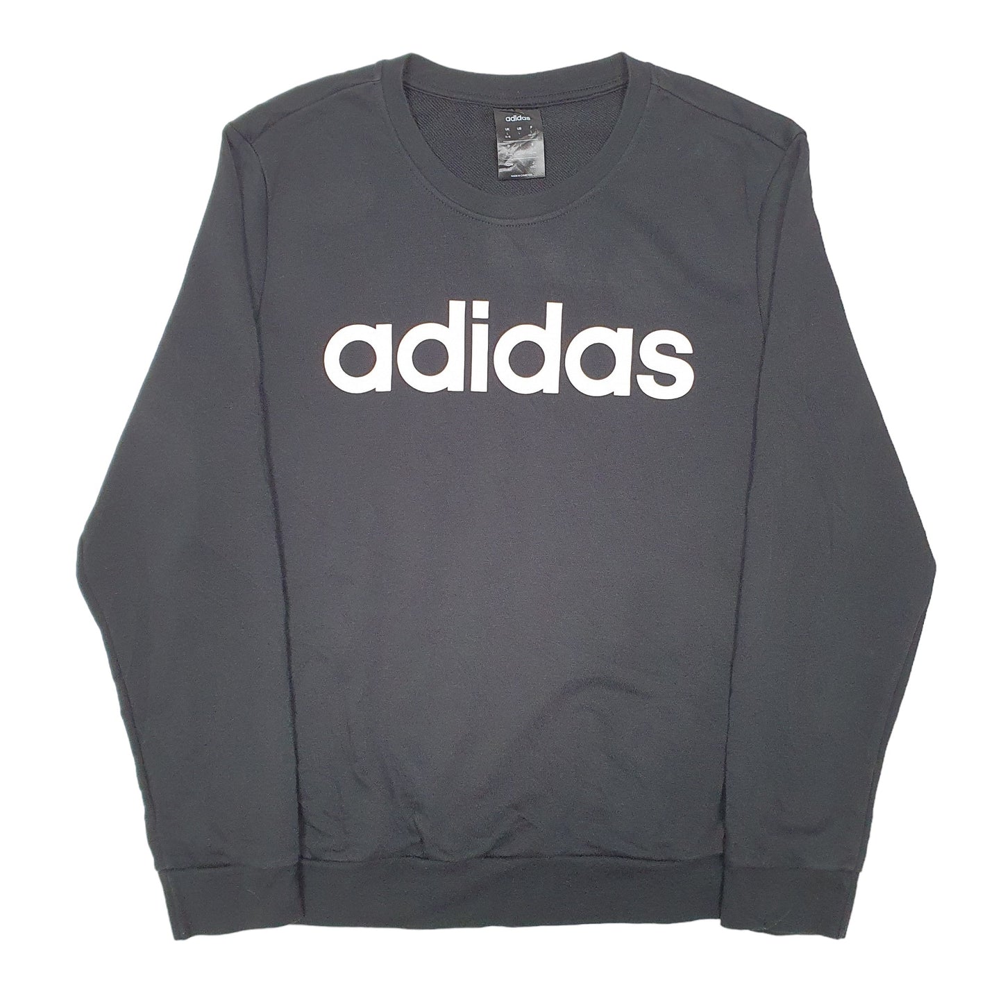 Womens Black Adidas  Crewneck Jumper