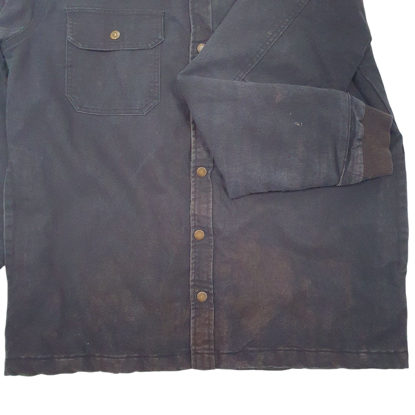 Mens Black Dickies Button Up Full Zip Coat