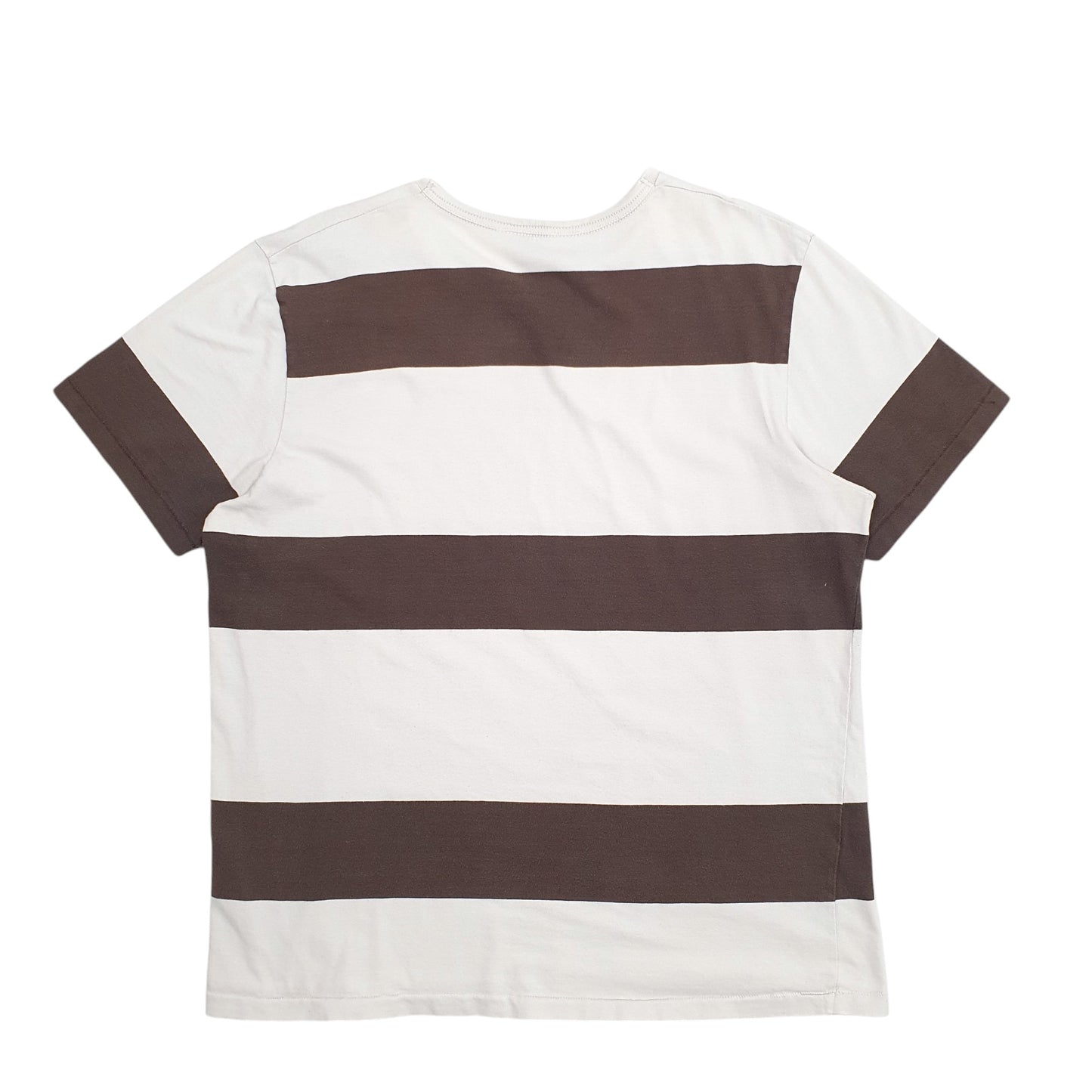 Mens Brown Lee Stripes Short Sleeve T Shirt