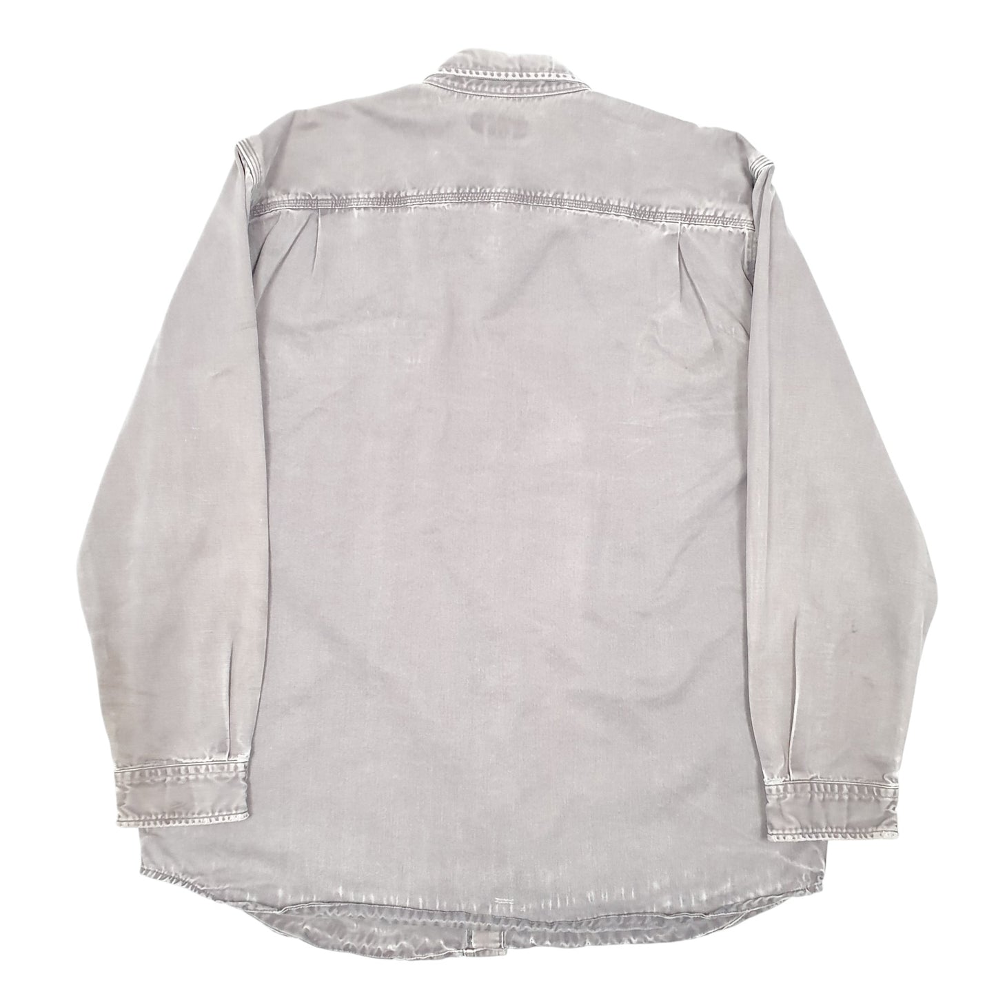 Mens Grey Carhartt Workwear Heavy Long Sleeve Shirt