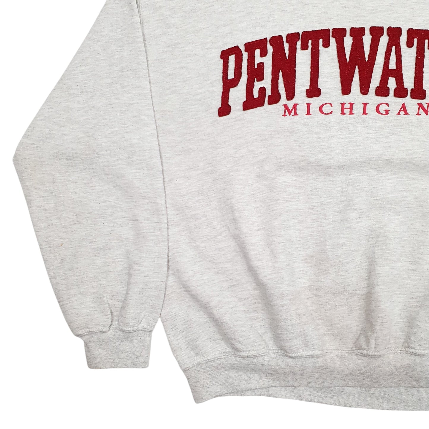 Mens Grey Gildan Pentwater Michigan Spellout Crewneck Jumper