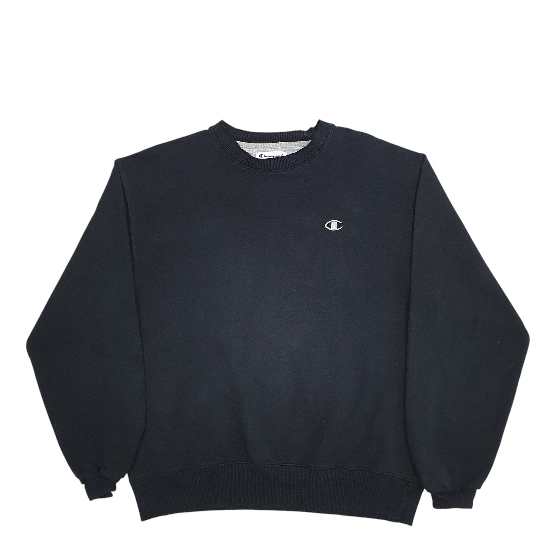 Mens Black Champion  Crewneck Jumper